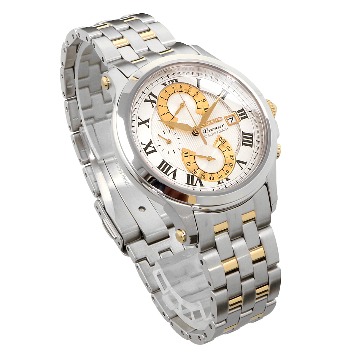 SEIKO セイコー 腕時計 メンズ 海外モデル Premier プルミエ クロノグラフ 10気圧防水 ビジネス フォーマル SPC068P1