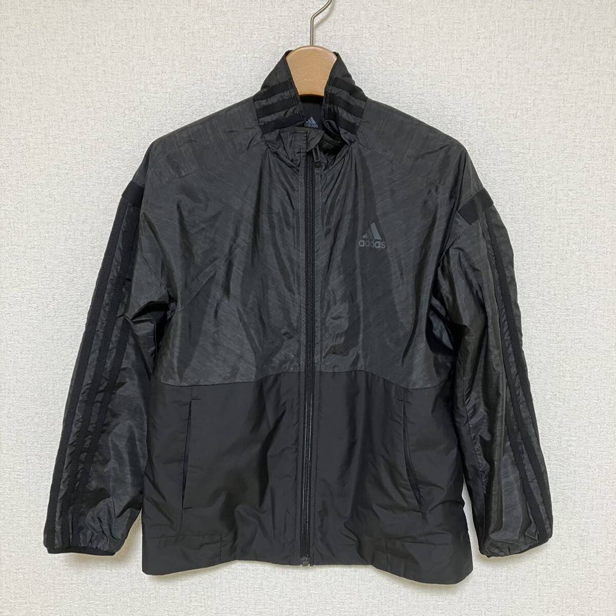 極美品 adidas アディダス 140 裏起毛ウィンドブレーカー ナイロンジャケット