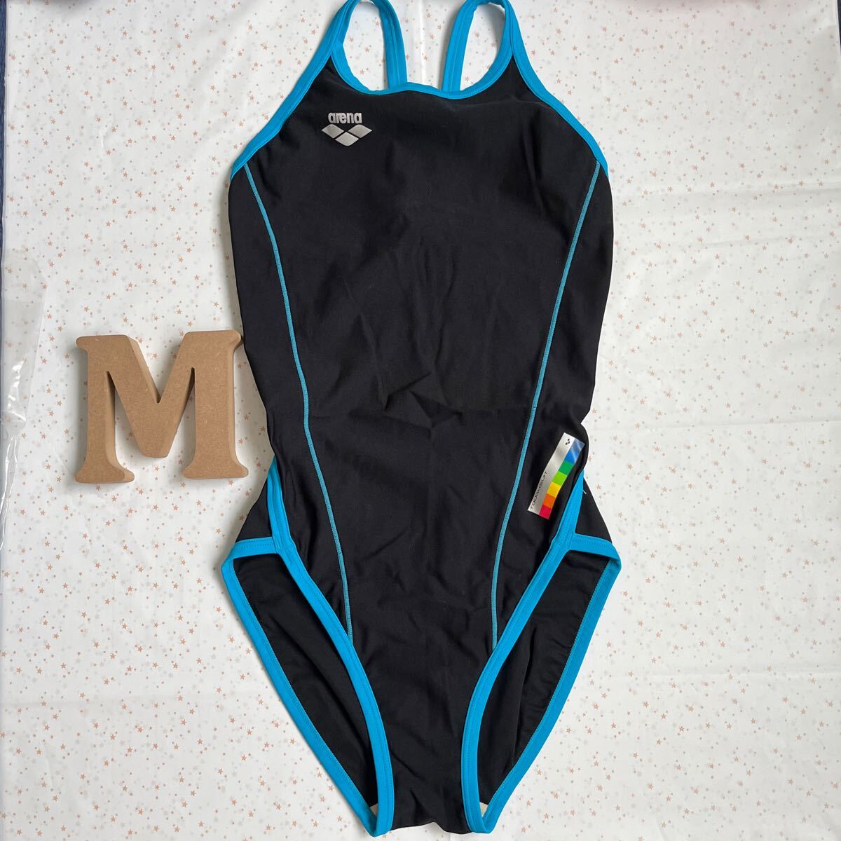 美品★arena FSA-2634W Mサイズ BKTU [レディース水着 タフスーツ スーパーフライバック ブラックターコイズ] アリーナ 生産終了 競泳水着