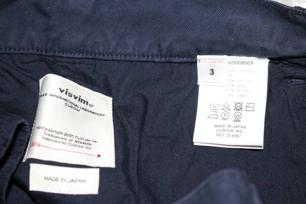 visvim 24SS CARROL CHINO PANTS DMGD NAVY SIZE3 試着程度 visvim 24SS CARROL CHINO PANTS DMGD NAVY SIZE3 試着程度