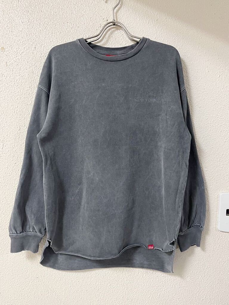 Manhattan Portage マンハッタンポーテージ ロゴプリントデザイン ウォッシュ加工 長袖Tシャツ 