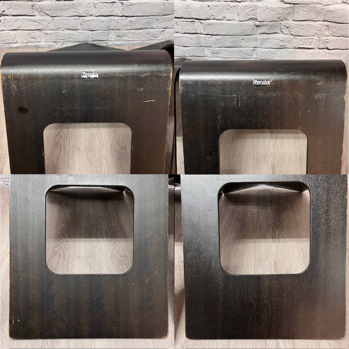 * Iwate цветок шт departure * Tendo Mokko сиденье "zaisu" чёрный 2 ножек комплект (G) * б/у товар *