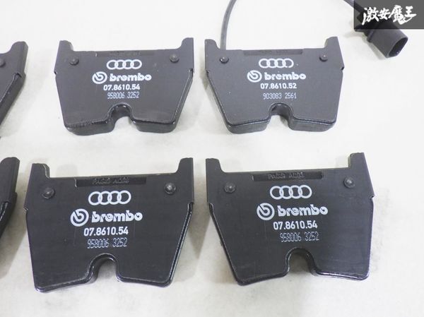  unused Audi original R8 front brake pad 8POT 8 sheets left right set brembo made 07.8610.52 07.8610.54 pad sensor have immediate payment shelves 18E