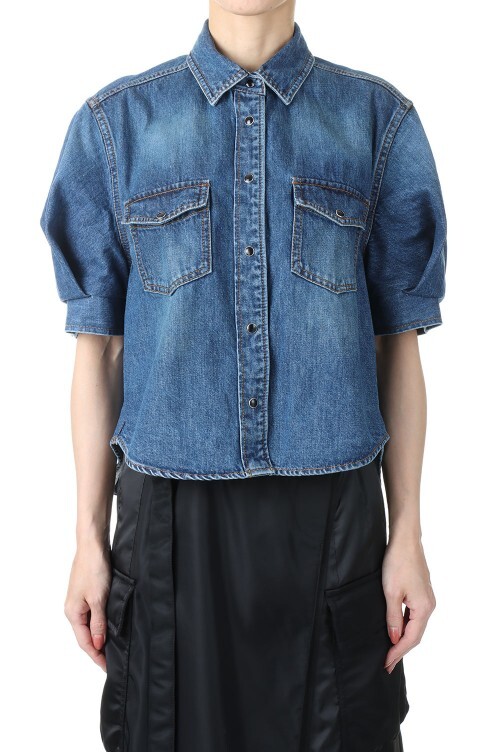 超希少 sacaiサカイ 定価7万パフスリーブデニムダンガリーシャツ 超希少 sacaiサカイ 定価7万パフスリーブデニムダンガリーシャツ
