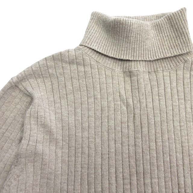  Ungrid UNGRIDli pig -toru neck knitted sweater pull over side slit beige lady's!1