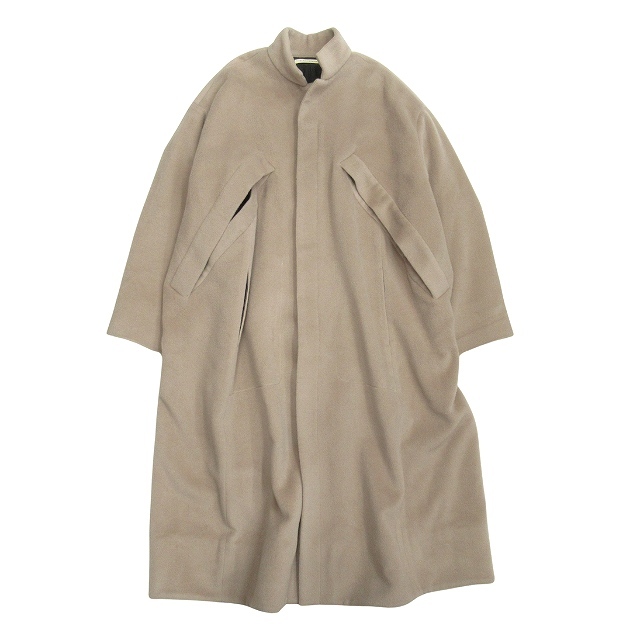 美品 22aw ハルノブムラタ OVERSIZED WOOL COAT オーバーサイズ コート ウール100％ 2WAY 36 グレージュ LOOK14番コレクションピース