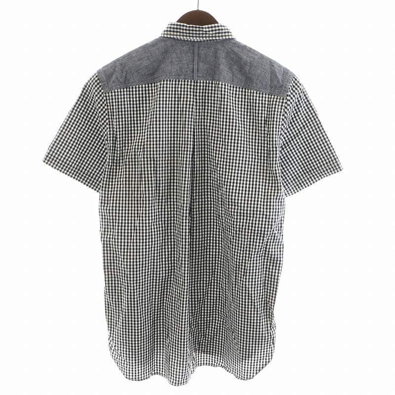  Junya Watanabe man JUNYA WATANABE MAN COMME des GARCONS Comme des Garcons AD2010 shirt short sleeves yoke switch S black white 