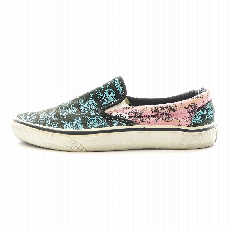 バンズ VANS CLASSIC SLIP ON パイレーツ ローカット スニーカー シューズ スカル US8.5 26.5cm ピンク 青 ブルー /AN6 メンズ
