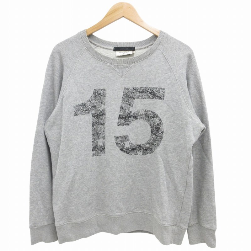 ソフネット SOPHNET. ×MAISON KITSUNE メゾンキツネ 美品 15周年 トレーナー スウェット ラグラン 長袖 プリント L グレー /SS