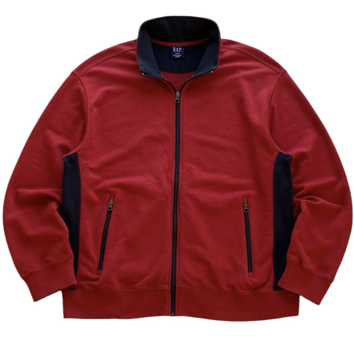 00's GAP サイドリブ フルジップ スウェット XL リバースウィーブ Y2K ビンテージ オールド ギャップ トラックジャケット カーディガン