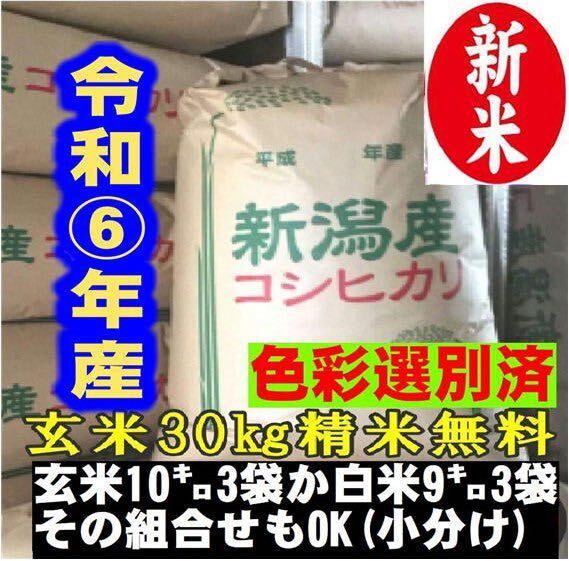 とっておきし新春福袋 新米 令和6年産新潟コシヒカリ30kg 10k×3 精米無料 農家直送色選 米・雑穀・粉類
