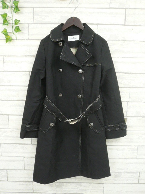 大人可愛い 上品 courreges トレンチコート レディース 38 M 黒 大人可愛い 上品 courreges トレンチコート レディース 38 M 黒