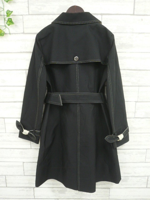 大人可愛い 上品 courreges トレンチコート レディース 38 M 黒 大人可愛い 上品 courreges トレンチコート レディース 38 M 黒
