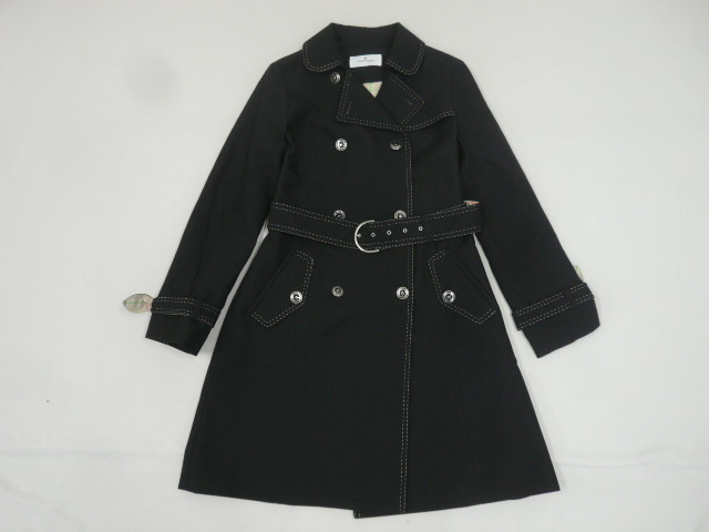 大人可愛い 上品 courreges トレンチコート レディース 38 M 黒 大人可愛い 上品 courreges トレンチコート レディース 38 M 黒