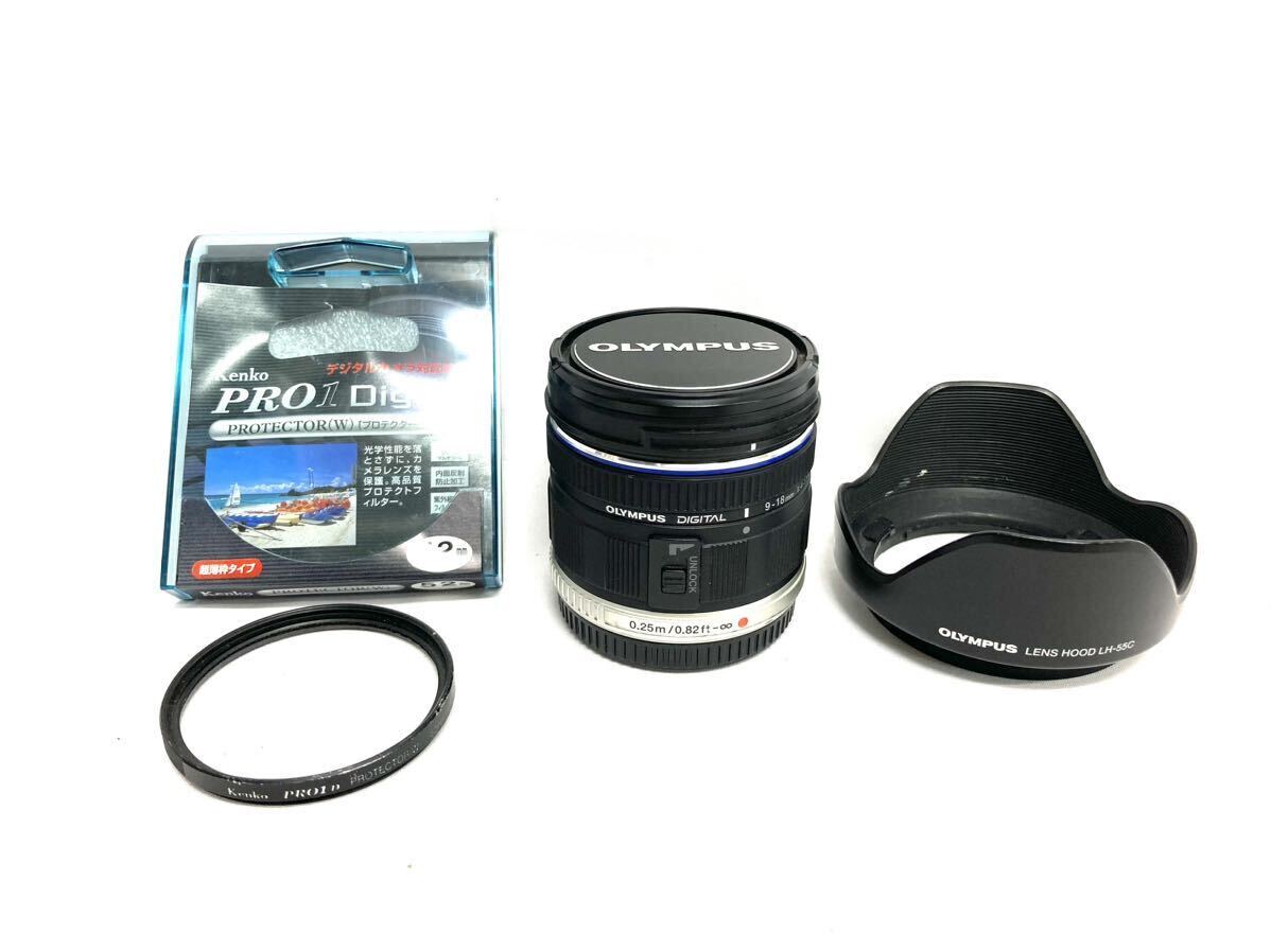 ★ OLYMPUS オリンパスM.ZUIKO DIGITAL 9-18mm 1：4-5.6 現状品 レンズフィルター付き カメラレンズT301-7