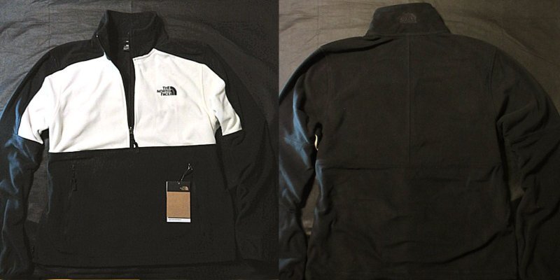 本物正規◆ノースフェイス◆軽量フリース ジャケット ハーフジップ POLARTEC 100■L■GRDNIAWHITE/BLACK■新品/ポーラテック ゆったりFIT
