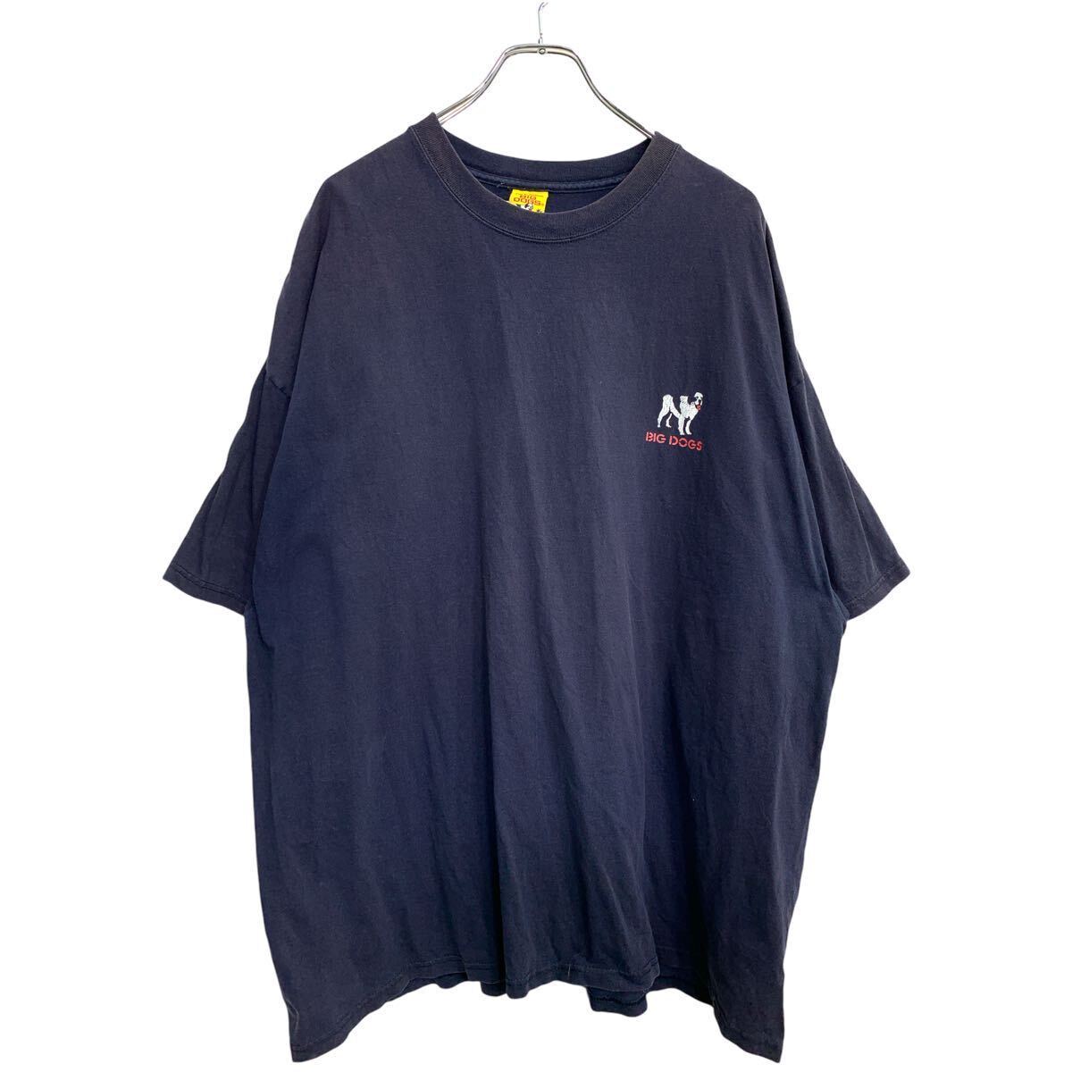 BIG DOGS 半袖 プリント Tシャツ 3XLサイズ ビッグサイズ ネイビー メキシコ製 古着卸 アメリカ仕入 t2409-3249