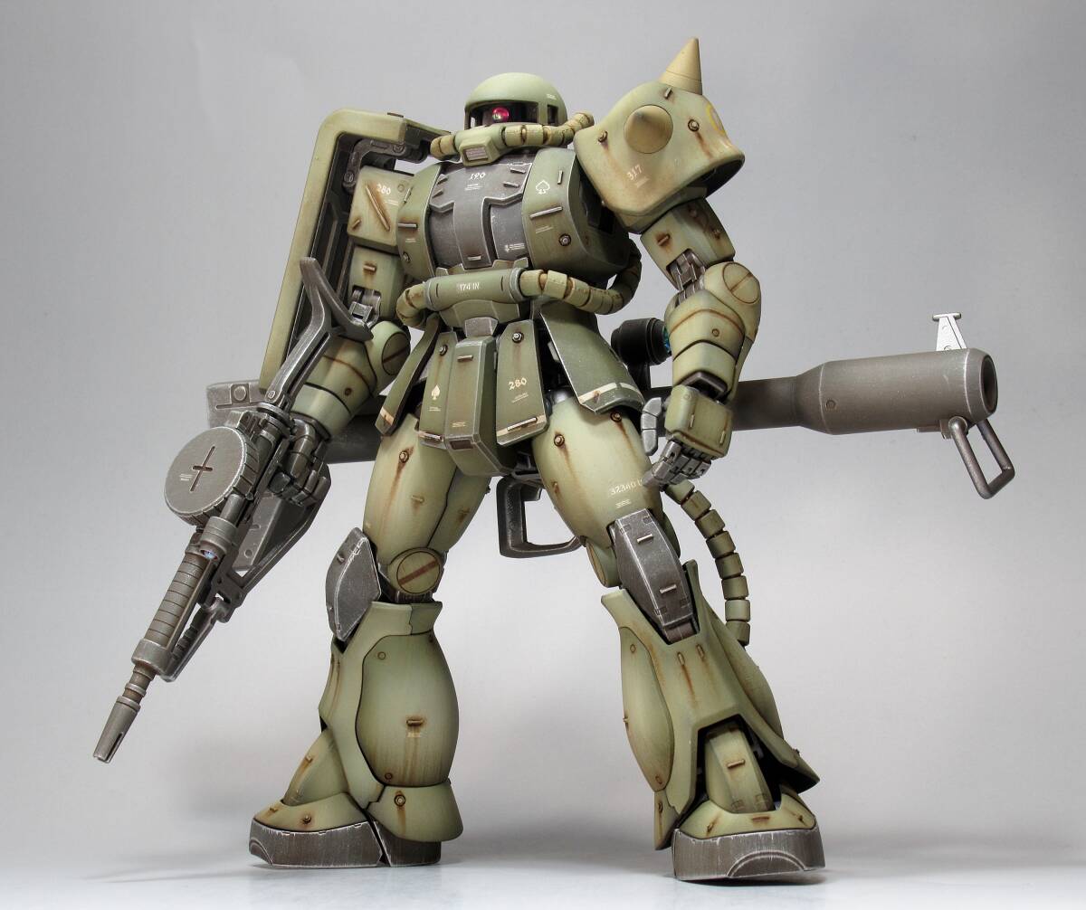 高級品市場 MG 1/100 MS-06J 量産型ザクⅡ 戦場風 改修塗装完成品】|Yahoo その他