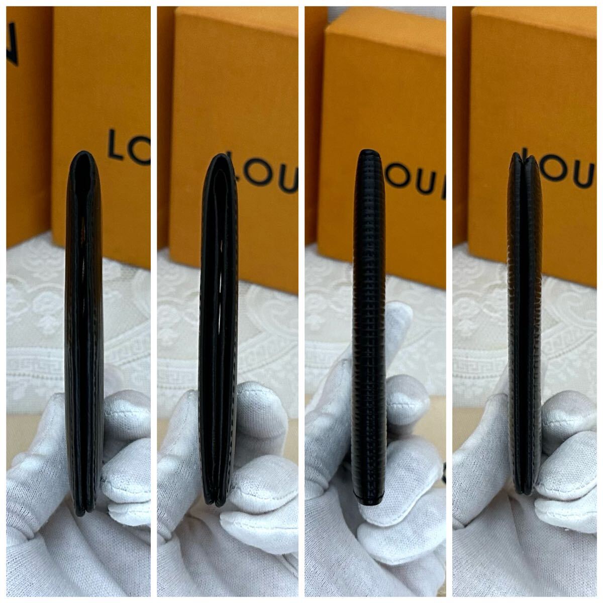 ルイヴィトン　お札入れ　ポルトビエ6 カルトクレディ　エピ　二つ折り財布　黒 LOUIS VUITTON - ルイヴィトン ポルトビエ6 二つ折り財布 カルト