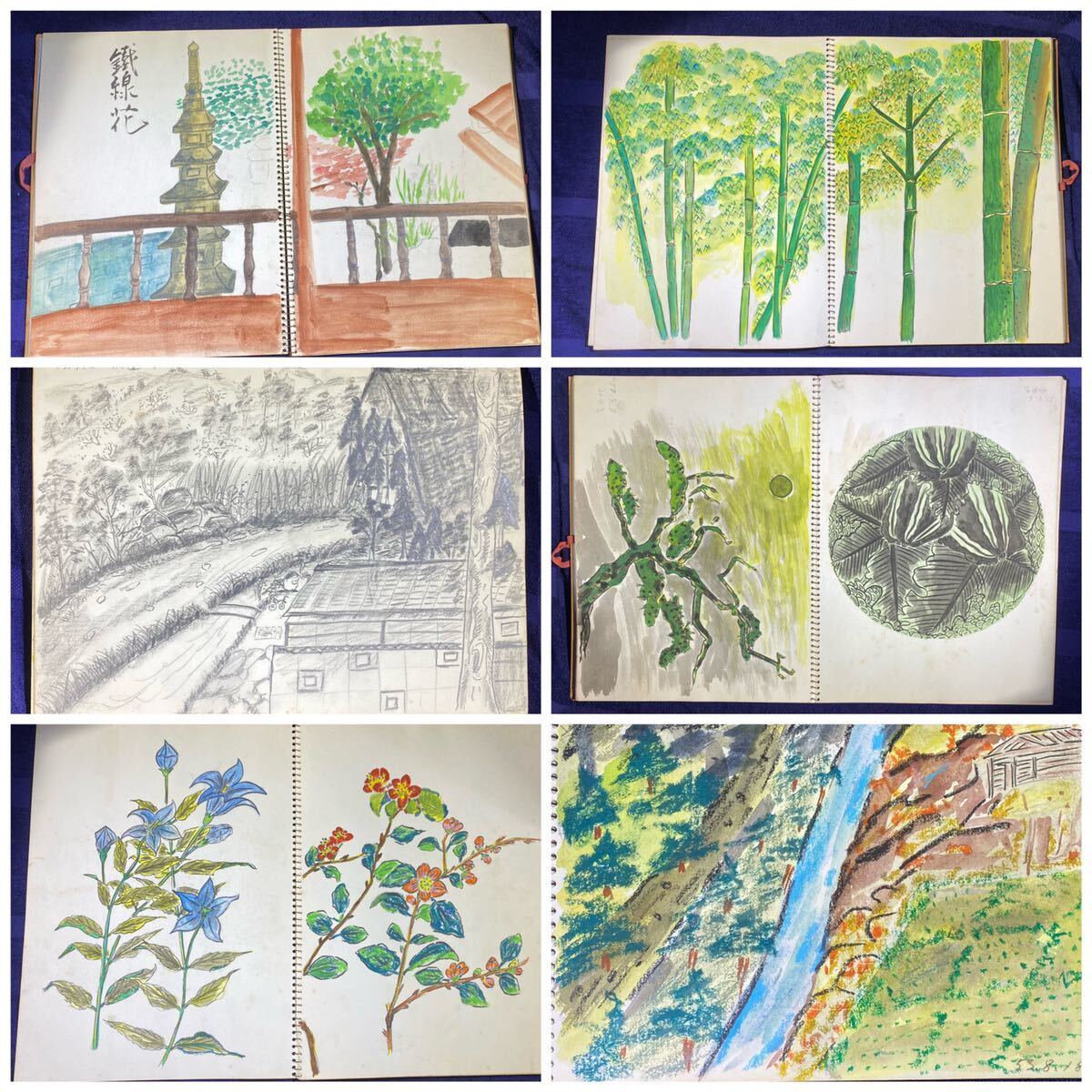 北出塔次郎作 下絵、デザイン画 スケッチブック 三冊 智 北出塔次郎作 下絵、デザイン画 スケッチブック 三冊 智