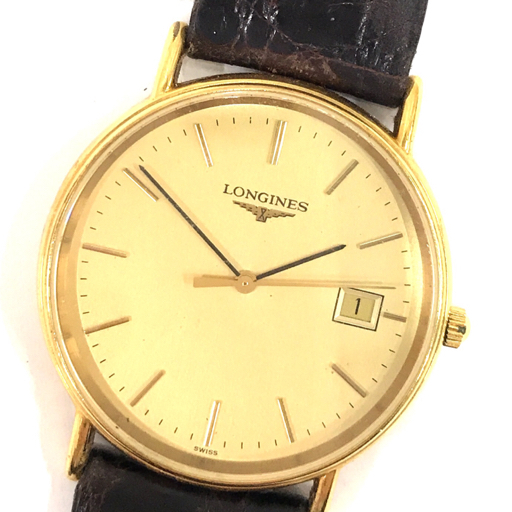ロンジン グランドクラシック L4 636 2 クォーツ 腕時計 メンズ ゴールドカラー文字盤 未稼働 LONGINES QR101-234