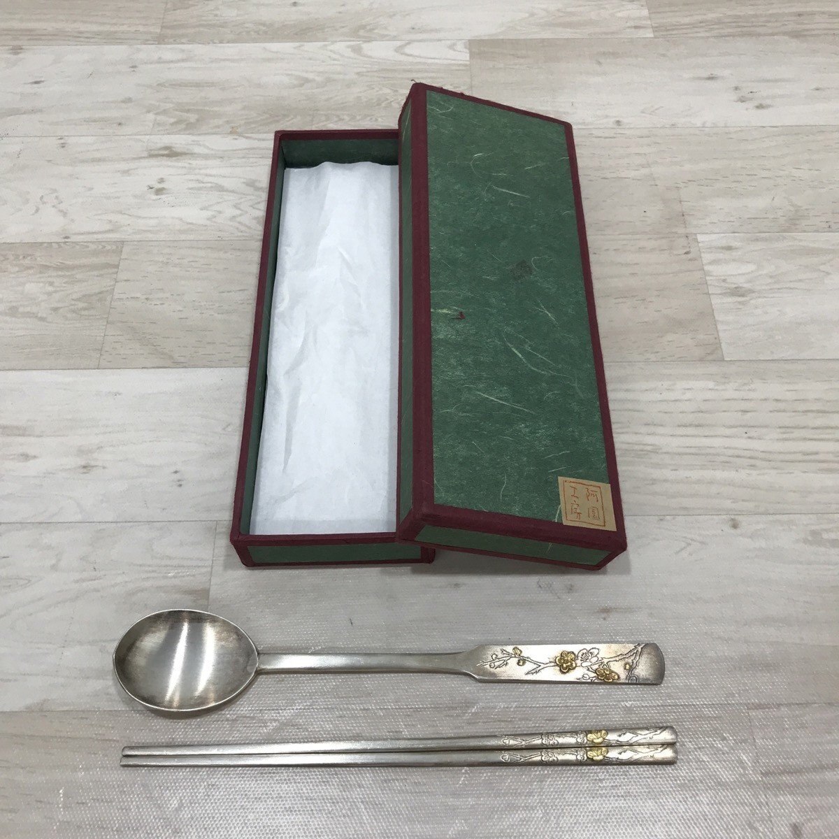 阿園 アウォン 工房 箸 スプーン セット SILVER 900 刻印[C8589]