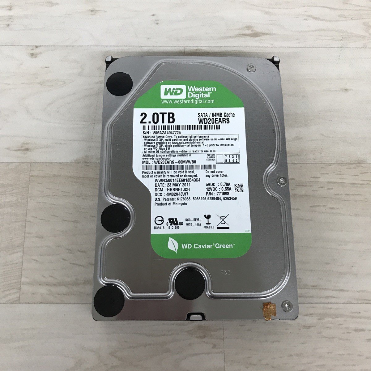 Yahoo!オークション - 2TB WDC WD20EARS-00MVWB0 ハードディスク[C8616...