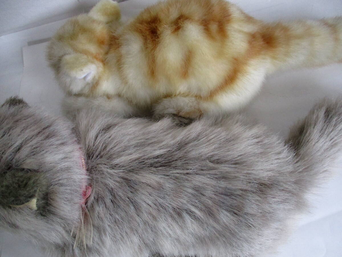 昭和レトロ 当時物古いぬいぐるみ リーベ社 猫2匹 ぬいぐるみ