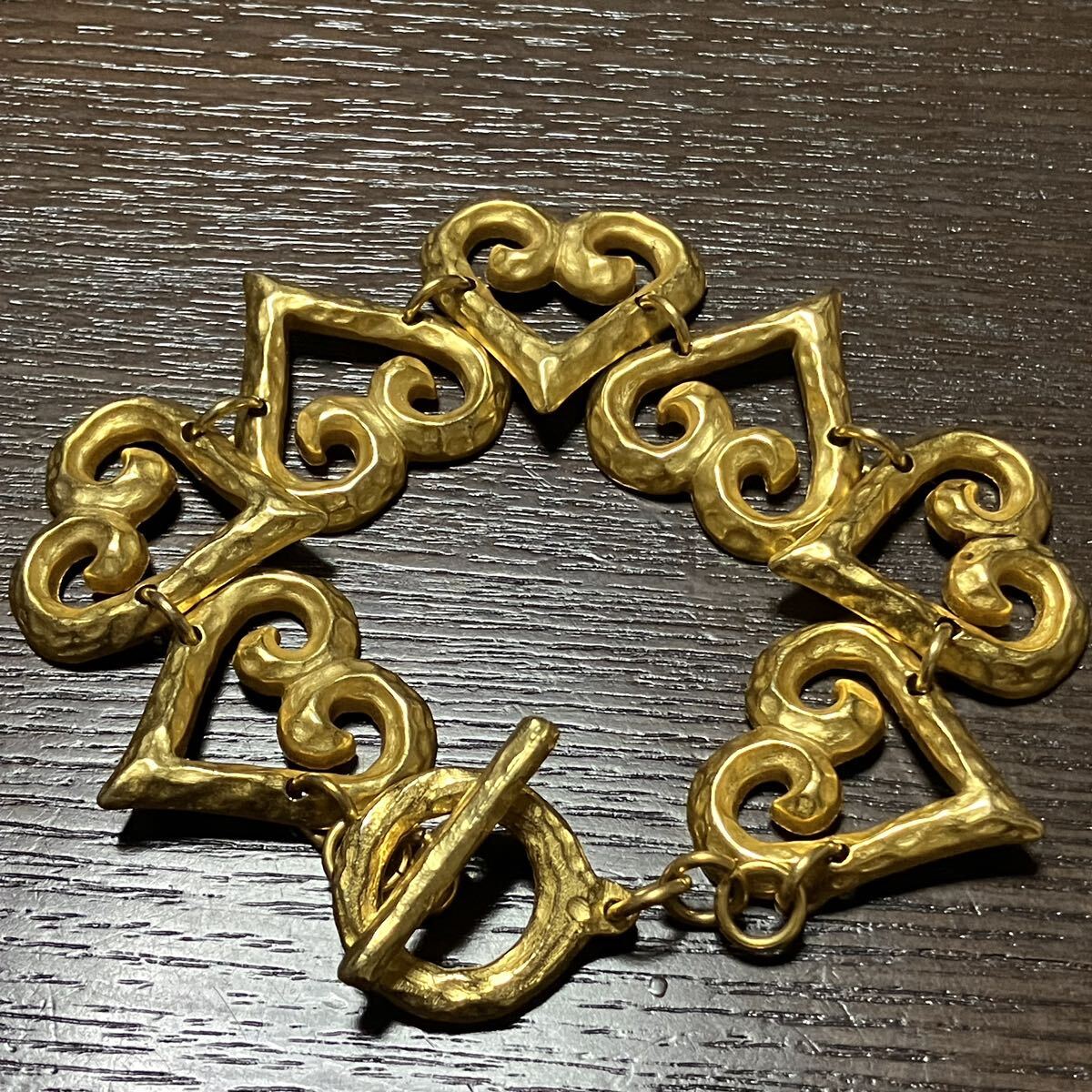 m】 美品 イヴサンローラン YSL ハート デザイン ブレスレット m】 美品 イヴサンローラン YSL ハート デザイン ブレスレット