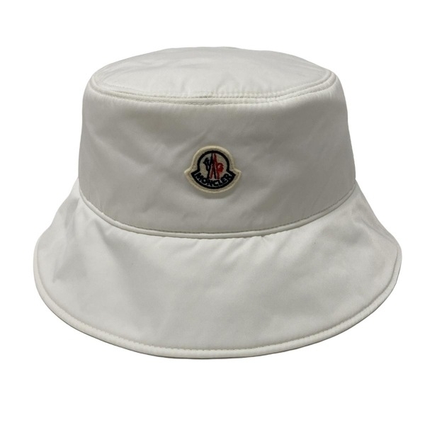 MONCLER バケットハット ホワイト モンクレール MONCLER ハット S - 白 バケットハット 帽子