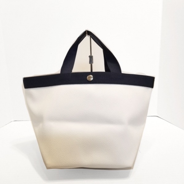 エルベシャプリエ Herve Chapelier トートバッグ リュクス舟型トートM 白×ネイビー GPライン バッグ