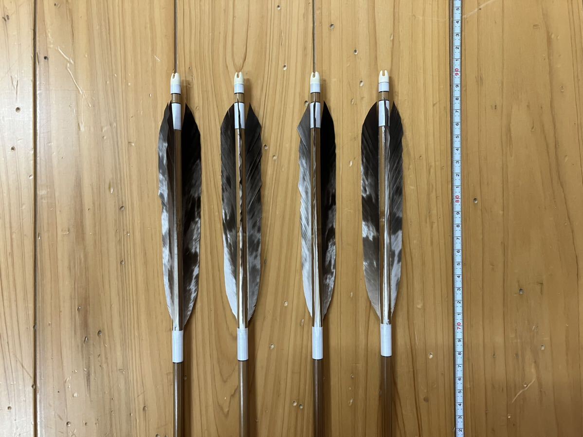 【弓道】竹矢　4本組　黒鷲 竹矢 オーダー製作 並篦 黒尾羽 4本組 弓道 弓具 矢 竹 オーダー