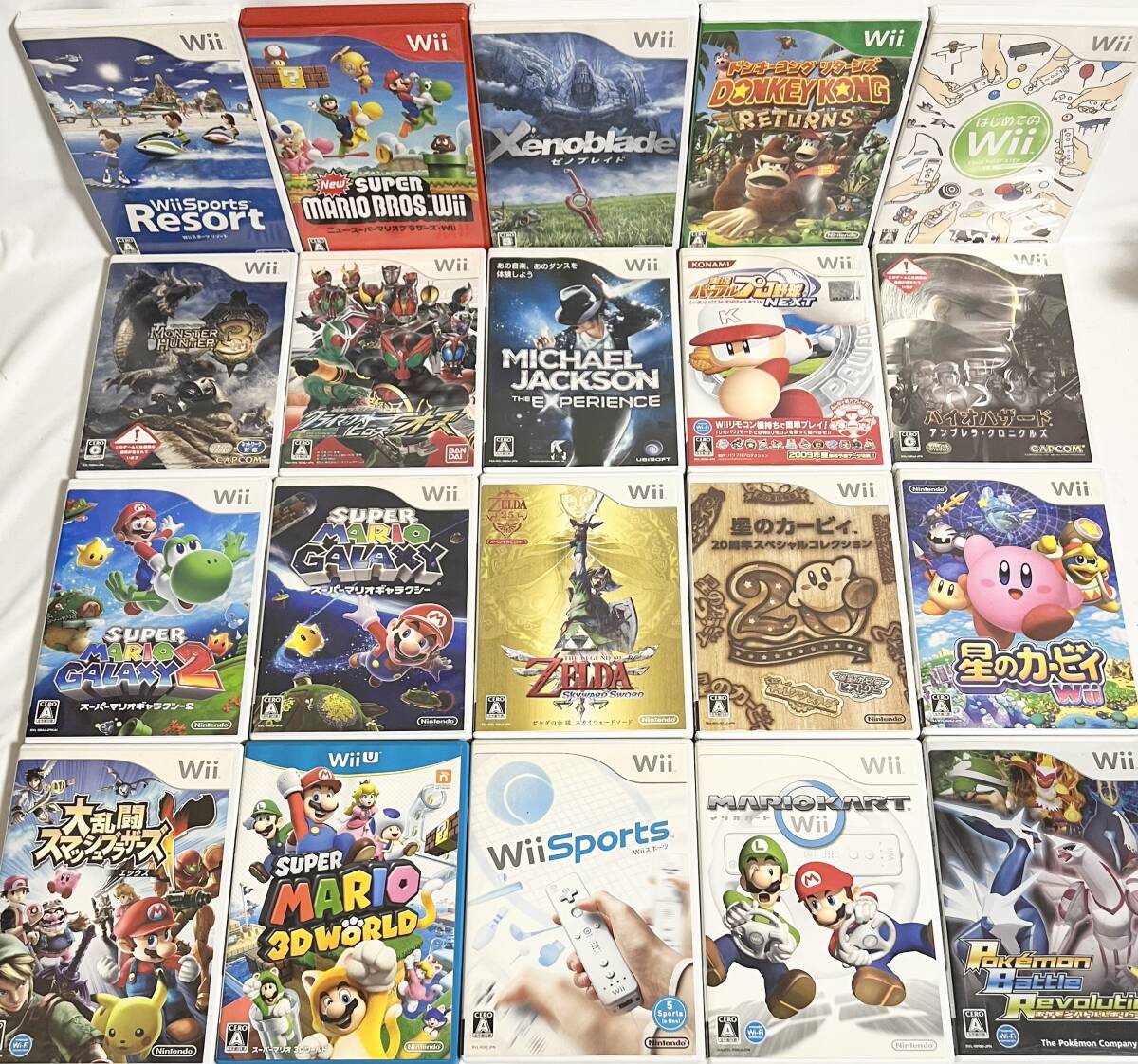 wii wiiuソフト 20本セット ニンテンドーwii ゼルダの伝説 星のカービィ バイオハザード スーパーマリオギャラクシー他 ジャンク
