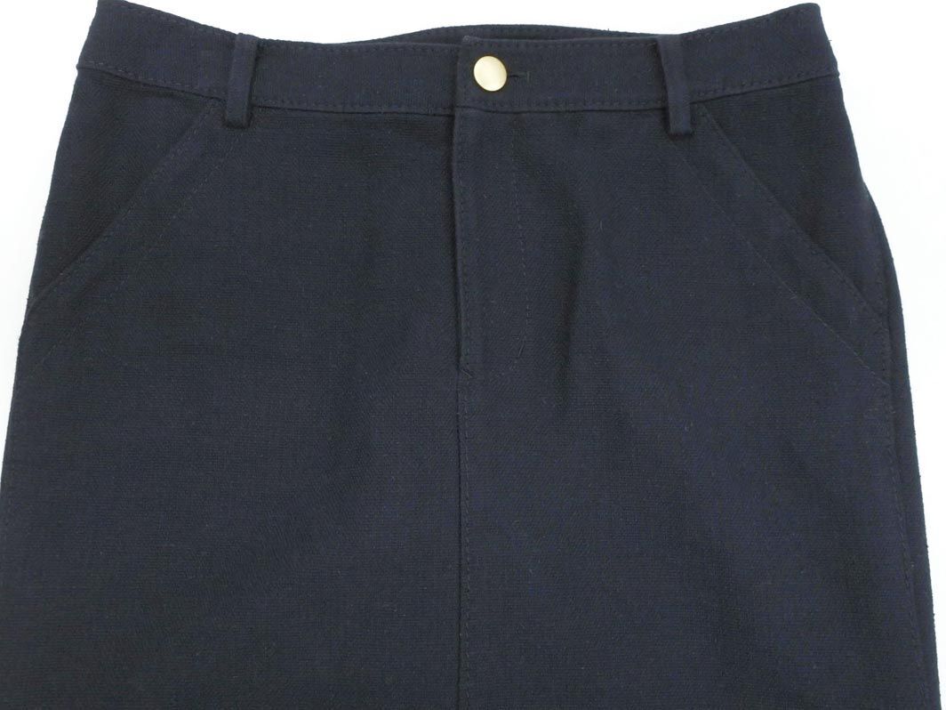 BODY DRESSING Deluxe ボディ ドレッシングデラックス リネン混 スリット タイト スカート size38/紺 ■◇ ☆ eia2 レディース