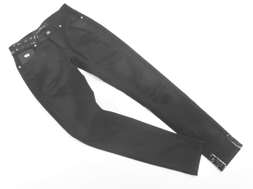 新品 John Richmond ジョンリッチモンド RMP20137JE ボタンフライ スキニー パンツ size45/黒 ■■ ☆ eia4 メンズ