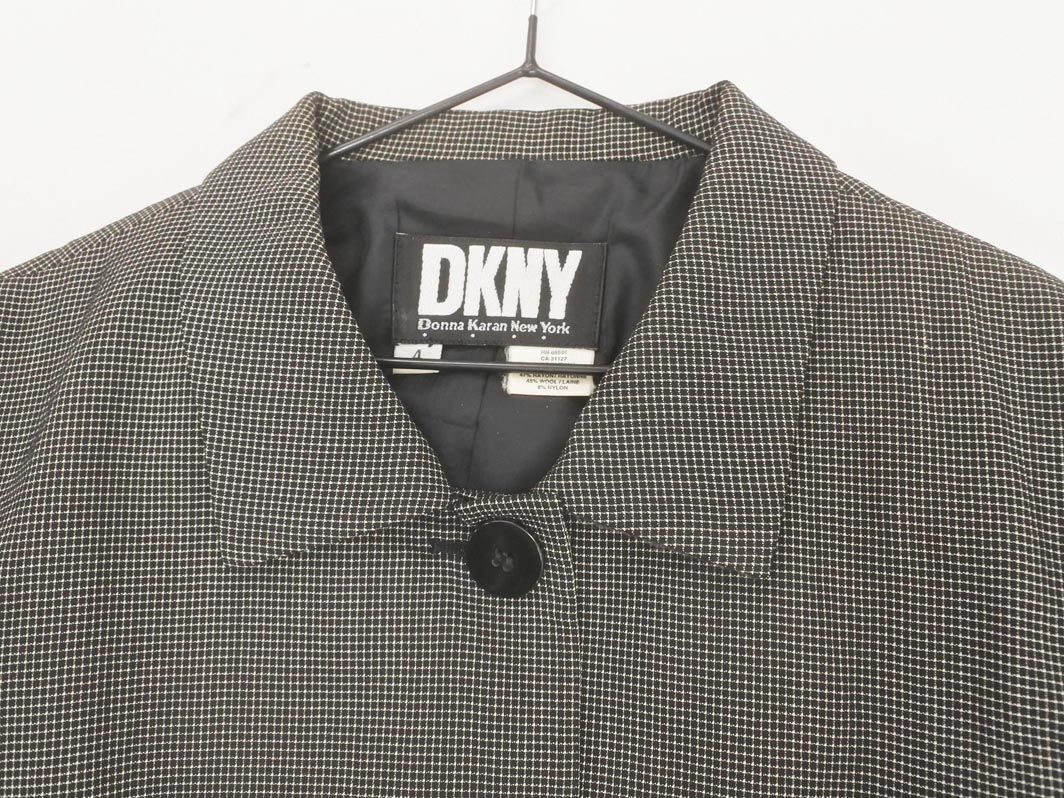 DKNY ダナキャランニューヨーク ウール混 ジャケット size4/黒 ◇■ ☆ eia2 レディース