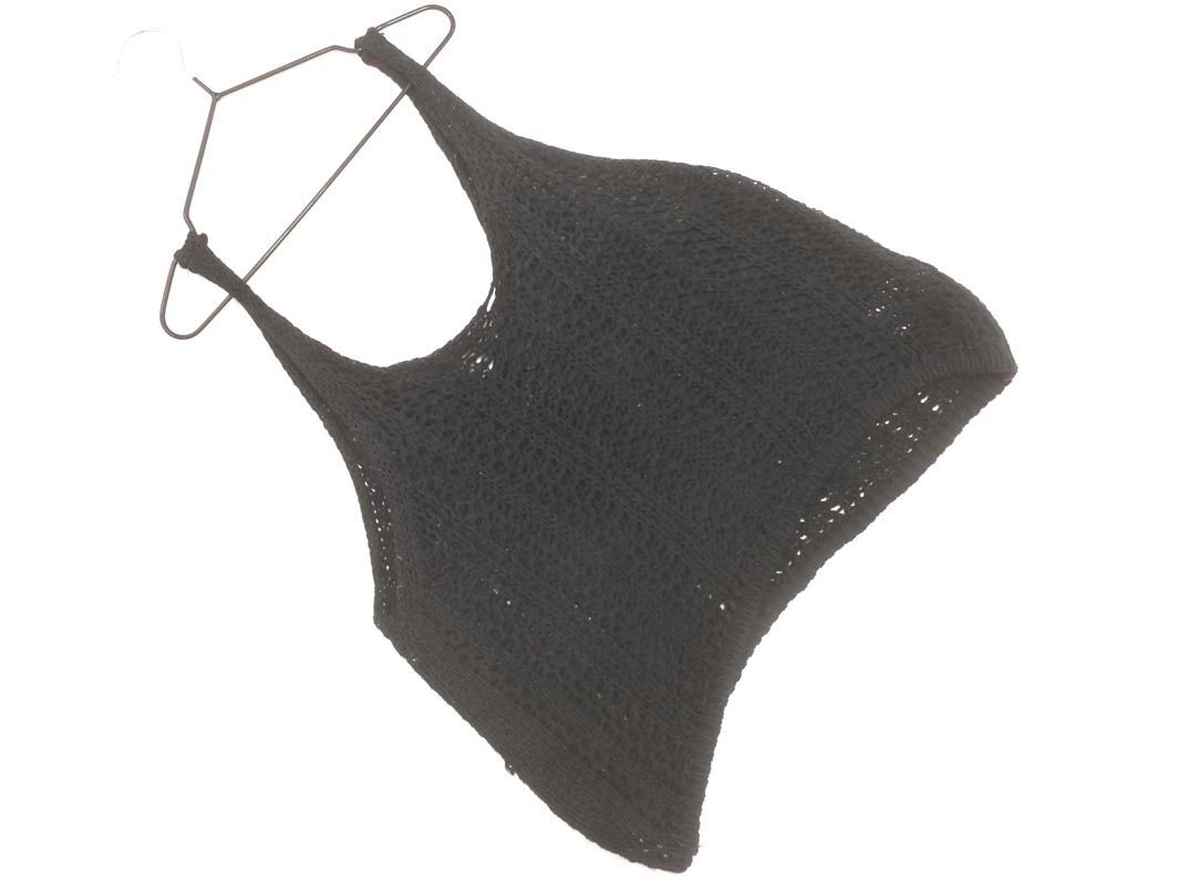 ネコポスOK EGOIST エゴイスト 透かし編み ニット ベスト 黒 ◇■ ☆ eia4 レディース