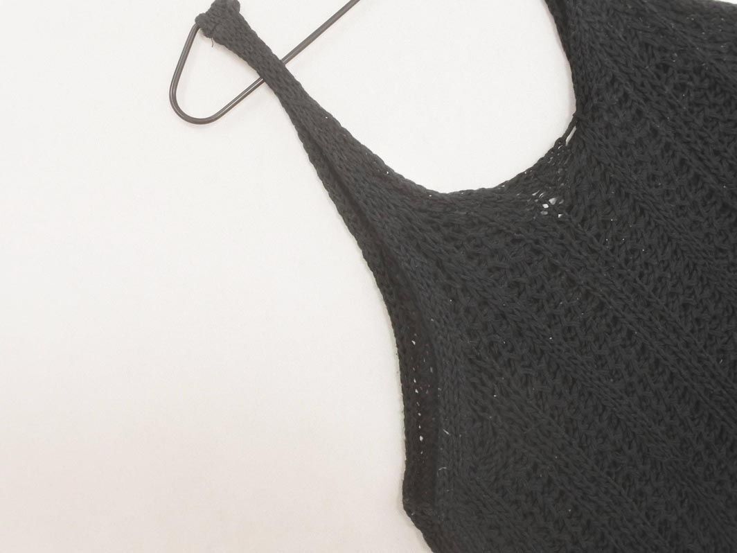 ネコポスOK EGOIST エゴイスト 透かし編み ニット ベスト 黒 ◇■ ☆ eia4 レディース