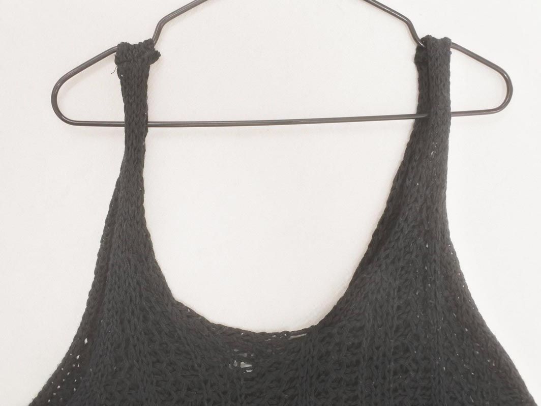 ネコポスOK EGOIST エゴイスト 透かし編み ニット ベスト 黒 ◇■ ☆ eia4 レディース