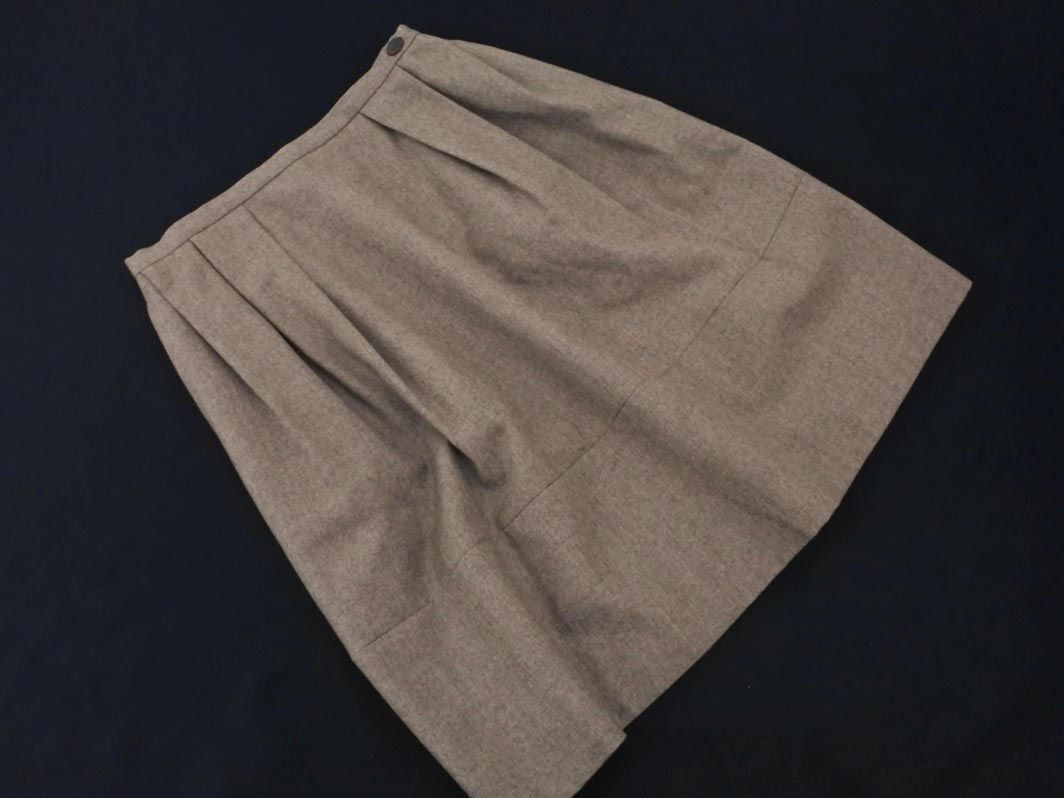 ネコポスOK foxey フォクシー ウール100% タック スカート size40/ブラウン ◇■ ☆ eia5 レディース