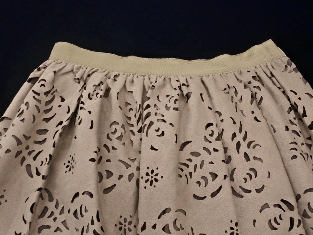 新品 JILLSTUART ジルスチュアート カッティング Aライン 臺形 スカート size0/ライトベージュ ◇■ ☆ eia9 レディース