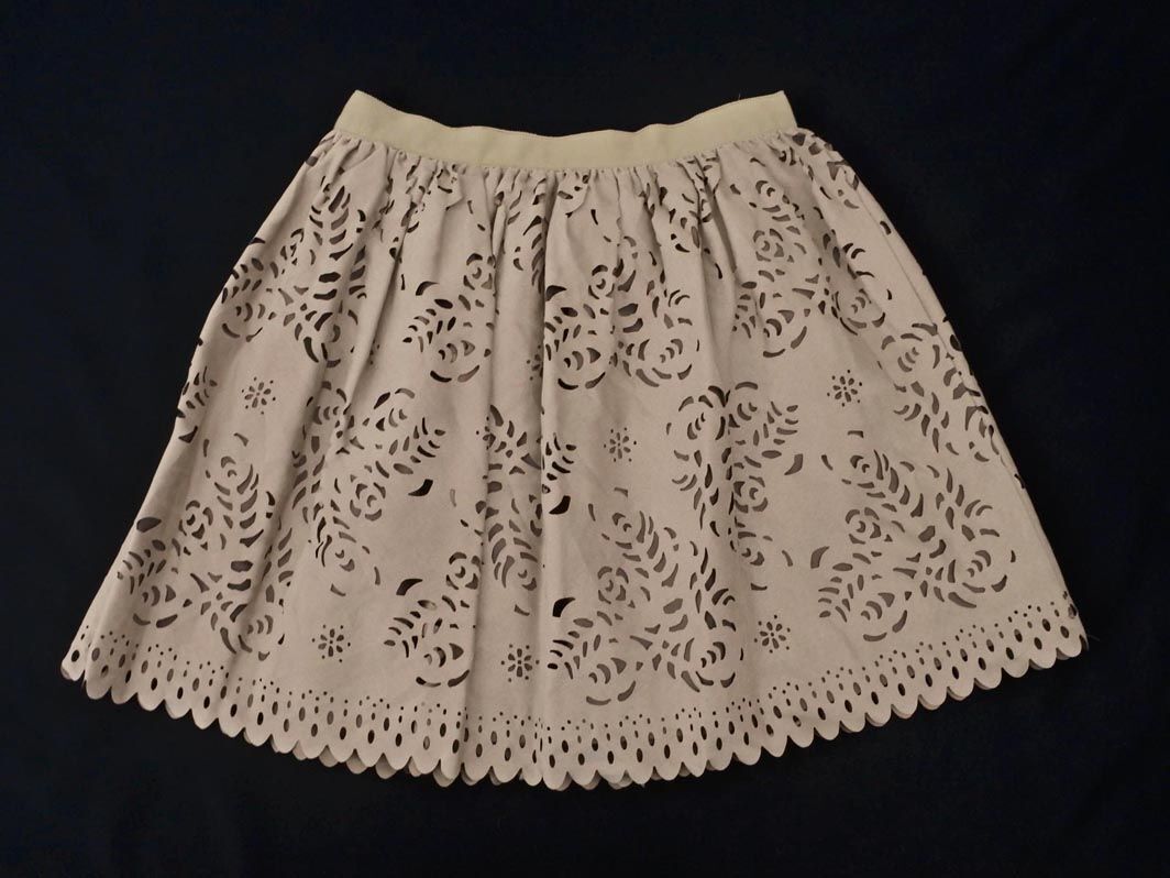 新品 JILLSTUART ジルスチュアート カッティング Aライン 臺形 スカート size0/ライトベージュ ◇■ ☆ eia9 レディース