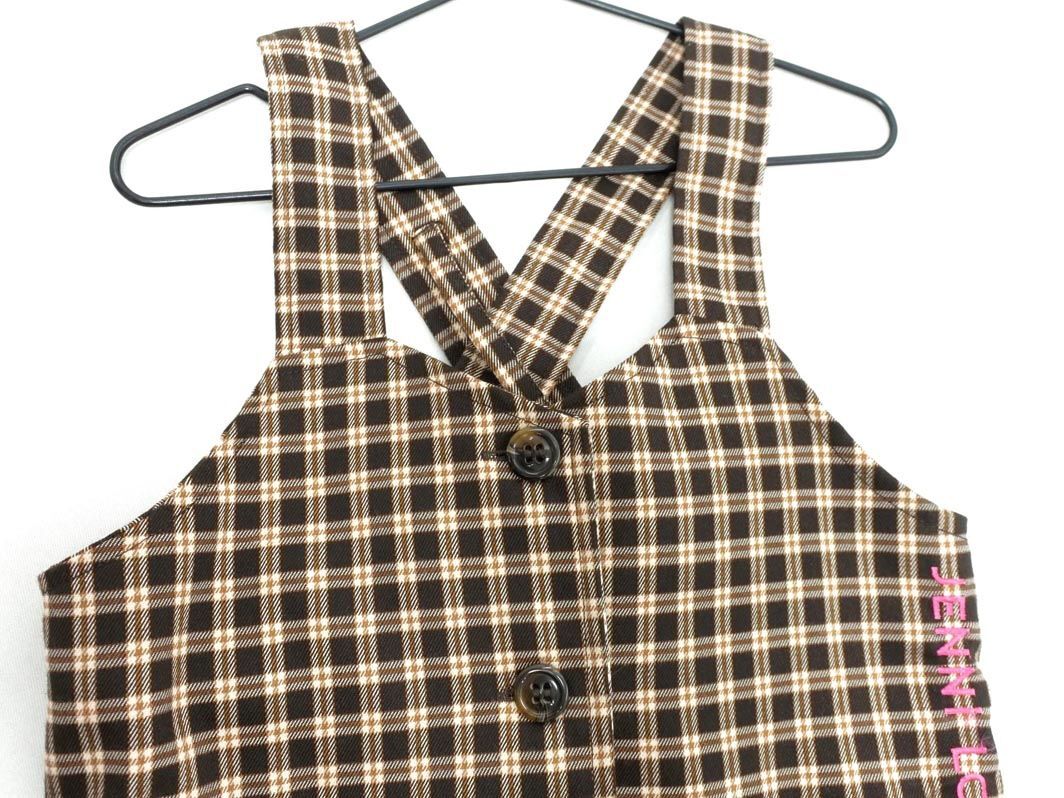 JENNI ジェニィ チェック ベスト スカート セットアップ size130cm/茶 ◇■ ☆ eib0 子供服