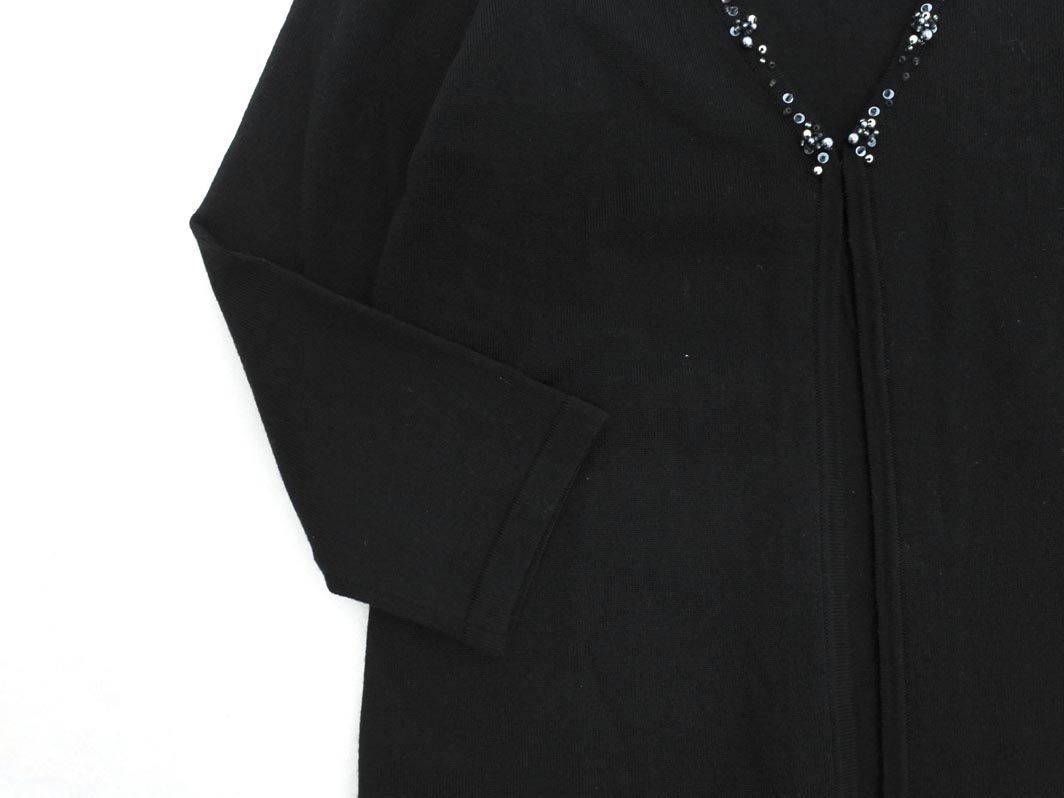 INDIVI インディヴィ ウール混 カーディガン size05/黒 ◇■ ☆ eib0 レディース