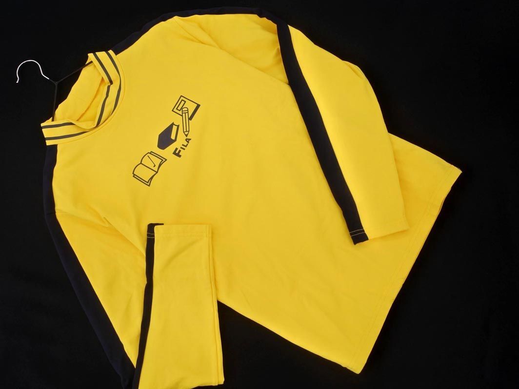 FILA フィラ ゴルフ ロゴ トレーニングウェア カットソー sizeLL/黃 ◇■ ☆ eib0 レディース