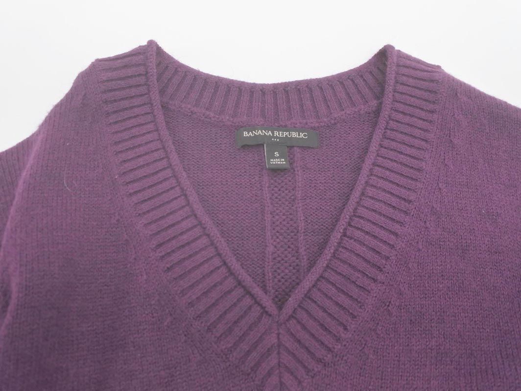 BANANA REPUBLIC バナナリパブリック Vネック ニット セーター sizeS/紫 ◇■ ☆ eib1 レディース