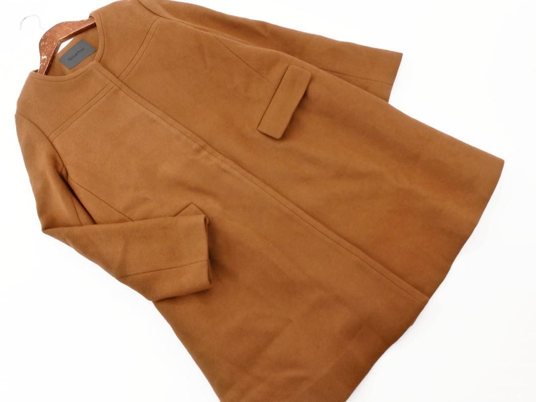 Spick & Span スピック＆スパン ウール混 ノーカラー コート size36/キャメル ◇■ ☆ eib0 レディース