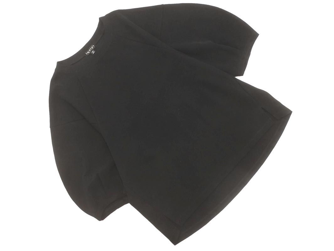 ネコポスOK INDIVI インディヴィ カットソー size38/黒 ■◆ ☆ eib2 レディース