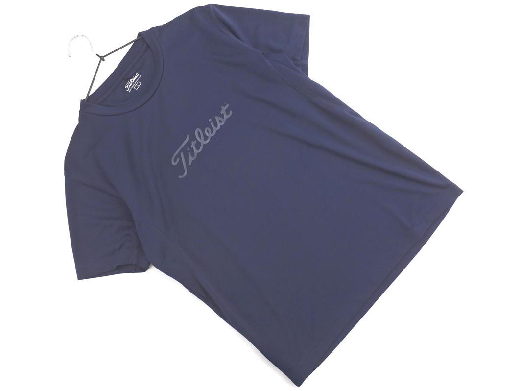 ネコポスOK Titleist タイトリスト ロゴ ゴルフウェア カットソー sizeL/紺 ■◆ ☆ eib2 メンズ