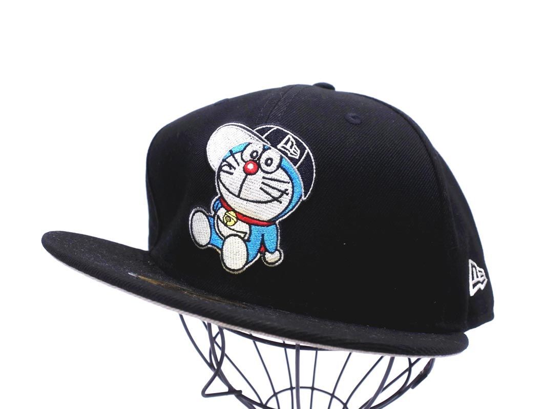 New Era ニューエラ 59FIFTY ドラえもんコラボ 刺繍 キャップ size63.5/黒 ■■ ☆ eib2 メンズ